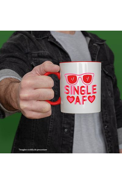 StoryGift Romania Heart Mug for Singles - Sunglasses with Red Handle, Cu Man, STG