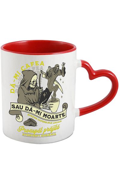 StoryGift Romania Mug Give me coffee or give me death energy in the morning, 330ml, Ceramic with Handle in, With, STG.