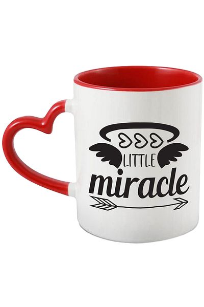 StoryGift Romania Mug with hearts and the text "Little miracle" - little miracle baby with Handle In, With, STG