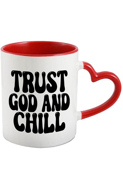 StoryGift Romania Mug with the message in English "Trust God and chill" - trust God and chill, With ,STG.