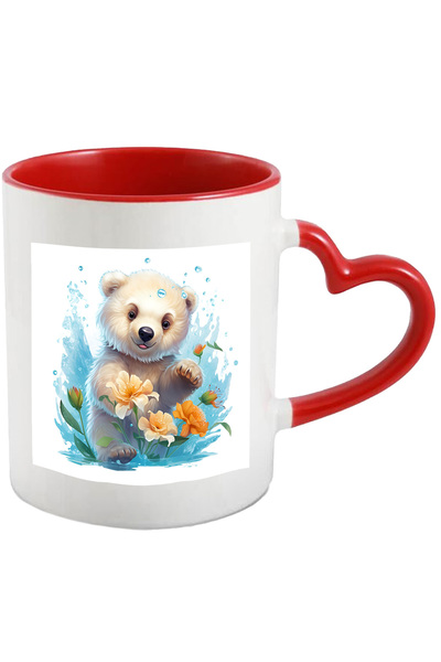 StoryGift Romania Cana cu un urs polar care se joaca | ilustratie | flori | v...
