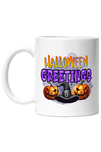 StoryGift Romania Cana cu mesajul "Halloween Greetings", ilustratie, Hallowee...