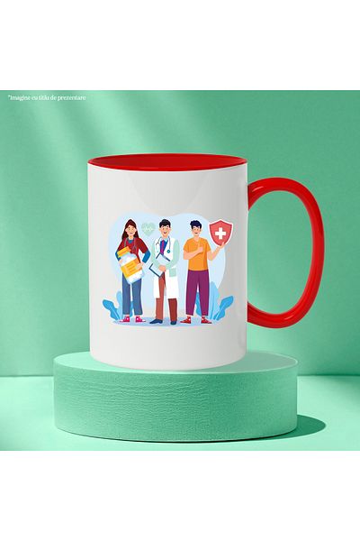 StoryGift Romania Cana Cu Personal Medical, Medicina, Doctor, Asistenta, Pastile, Sanatate, Multic, Cu ,stg