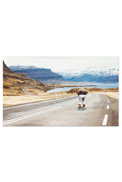 StoryGift Romania Tablou Canvas Skater Solitar intr-o Peisaj Arctic, Aventura...