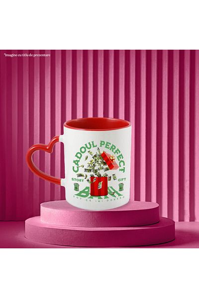 StoryGift Romania Mug The Perfect Gift For Any Event - Money, 330ml, Ceramic with Heart Handle, With ,STG.
