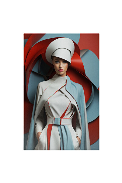 StoryGift Romania Tablou Canvas: O Femeie In Haine Moderne - Coif Fundal Abst...