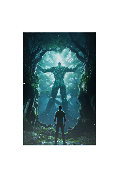 StoryGift Romania Tablou Canvas: Bărbat Privind Creatura Naturii- Sf Pictura ...