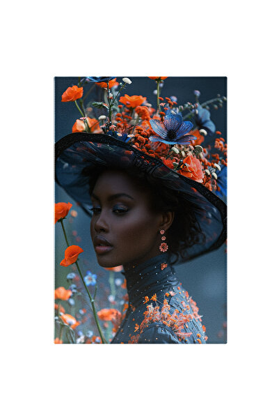 StoryGift Romania Tablou Canvas Galeria Petalelor Parfumate Pălăria Deosebită Ce Acoperă Părul Unei Femei Cu Flor