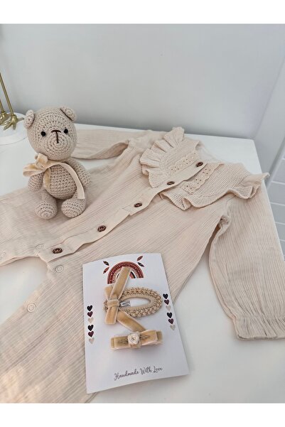 Sincabın Düşleri hoşgeldin bebek yenidoğan hediye kutusu kıyafet takımı seti müslin tulum triko örgü battaniye hırka