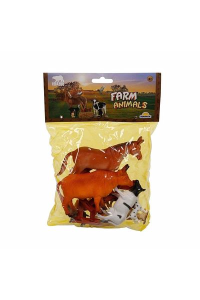 Skygo 0708 Farm Animals Bagged Animal Play Set Medium Size - Sunman