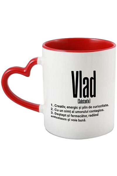 StoryGift Romania Mug With The Name Vlad, With Motivational Message, Creative, Energetic, Curious, Smart, F, With, STG.
