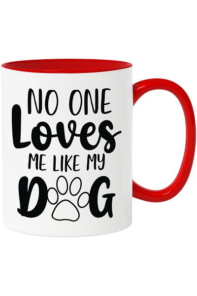 StoryGift Romania Mug with the text in English "No one loves me like my dog" - no one loves me like my dog, With ,STG