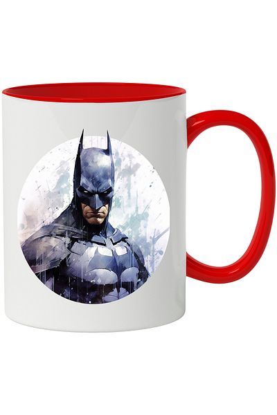 StoryGift Romania Mug With Portrait, Bruce Wayne, Batman, Costume, DC, Superhero, Circle, Multicolor 33, With ,STG