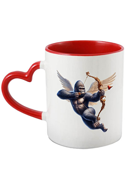 StoryGift Romania Cana cu o gorila Cupidon, ilustratie, trage cu arcul, aripi...