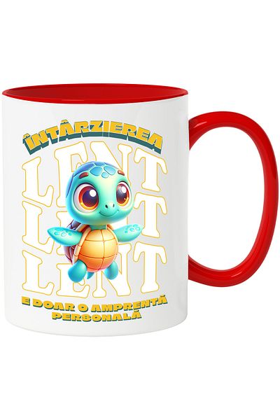 StoryGift Romania Mug delay is just a personal fingerprint turtle, 330ml, Ceramic with, With, STG.