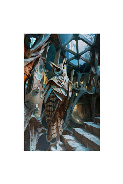 StoryGift Romania Tablou Canvas Pasarea Care Urca Pe Scari Bufnita Maro Cu Du...