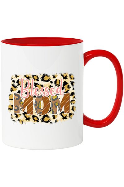 StoryGift Romania Mug with the message "Blessed Mom", illustration, mother, fur, blessing, family f, With ,STG