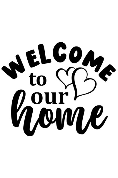 StoryGift Romania Sticker Autocolant 70CM Exterior cu inimioare si textul "Welcome to our home" - bun-venit la n