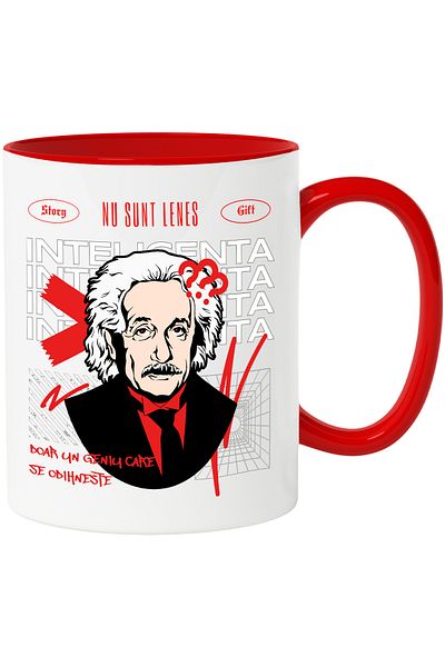 StoryGift Romania Mug I'm not lazy I'm just a genius resting Albert Einstein, 330ml, C, Cu, STG