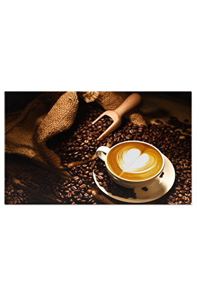 StoryGift Romania Tablou Canvas - Latte Cu Dragoste: Inima Intr-o Ceasca Cu Viziune De Sus - Arta, Bautura, Cafea