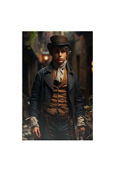 StoryGift Romania Tablou Canvas: Portret Baiat Tanar In Costum Cu Esarfa Si P...