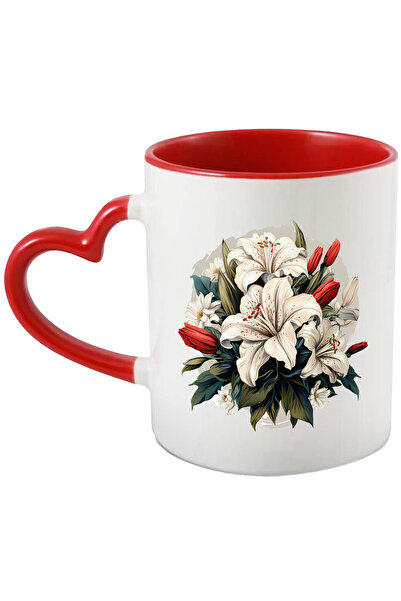 StoryGift Romania Cana Cu Buchet De Crini, Flori, Frunze, Petale, Lalele, Mul...