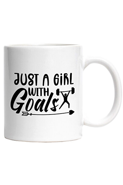 StoryGift Romania Cana cu textul "Just a girl with goals" - doar o fata cu obiective sala sport cu, Cu ,STG