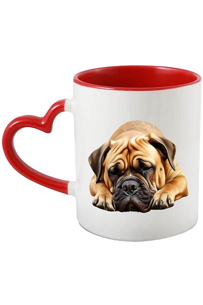 StoryGift Romania Mug with a puppy almost asleep | illustration | without strength | without energy | exhausted, With ,STG.