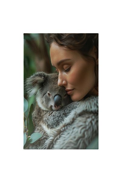 StoryGift Romania Tablou Canvas Legătura Tandră A Femeii Cu Usrsul Koala Povestea Unor Suflete Pereche , Pictura