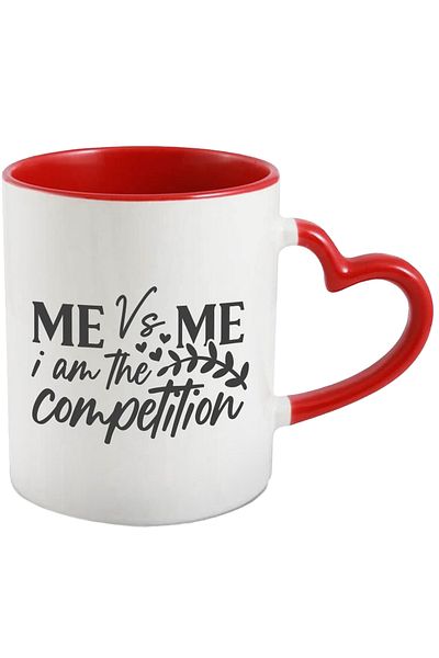 StoryGift Romania Mug for those who consider themselves their own opponents with Heart Handle Ro, Cu, STG.