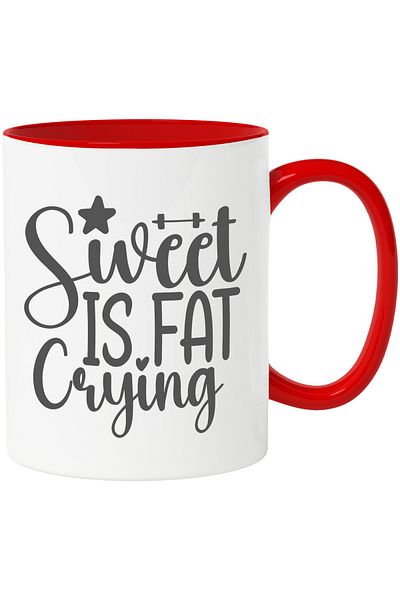 StoryGift Romania Mug with the text "Sweet is crying fat" - weight loss physical exercises with Mane, Cu, STG.