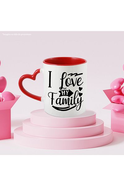 StoryGift Romania Heart-shaped mug for those who love their families immensely with Red Heart Handle, With ,STG