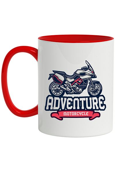 StoryGift Romania Mug With Message In English Adventure Motorcycle, Motorcycle, Multicolor 330 ml, C, Cu,STG