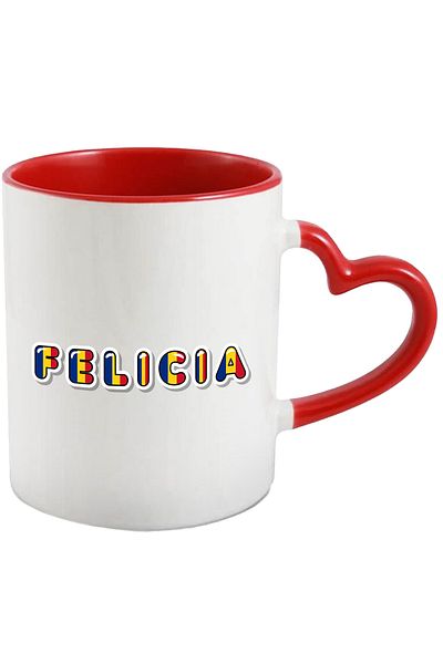 StoryGift Romania Mug With Name Felicia, Romania, Supporter, Romanian Flag, Patriot, 330ml, Sky, With, STG.