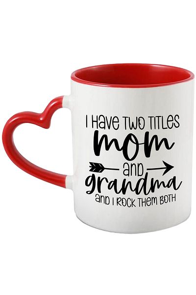 StoryGift Romania Mug for mothers who also have the title of grandmother - love appreciation with Heart Handle, With,STG