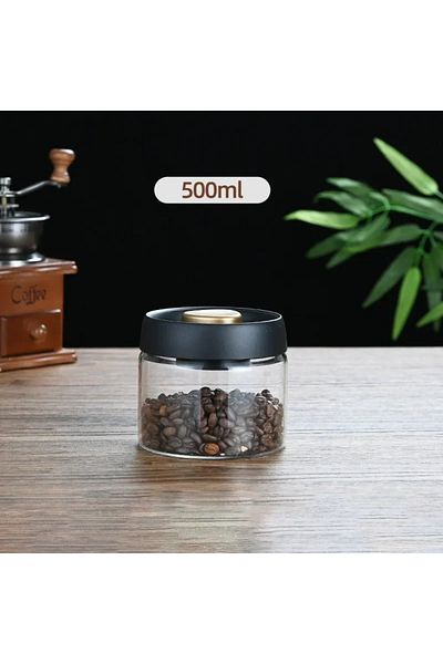 Choice Bottle 500ml Coffee Beans Vacuum Sealed Jar, Transparent Glass Food Storage Jar, Household Moisture-