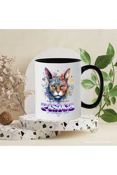 StoryGift Romania Mug With Message Cat Loves You Much, Abstract, Buildings, Multicolor 330 ml, Wax, With ,STG