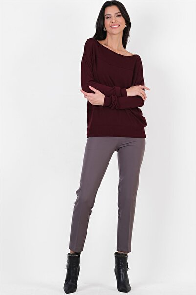 Spazio Consolato Kayık Yaka Triko BORDO