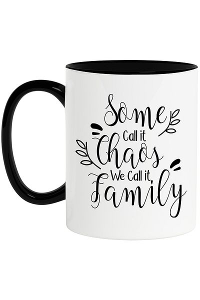 StoryGift Romania Mug with text in English "Some call it chaos, we call it family" - some il , Cu ,STG