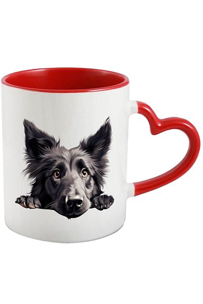 StoryGift Romania Mug With A Disappointed Black Dog | Looking Sad | Illustration | For Lovers, With ,stg