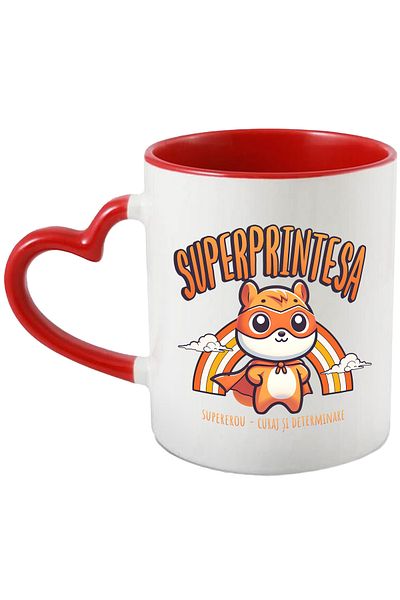 StoryGift Romania Super Princess Superhero Mug, Courage and Determination, 330ml, Ceramic with Handle, With, STG.