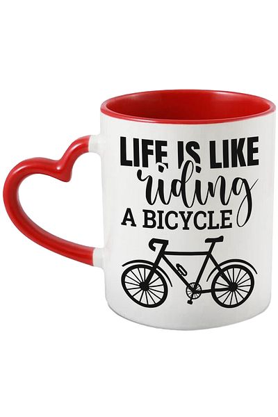 StoryGift Romania Mug with a bicycle for cycling enthusiasts with a message in English with Handle In, With, STG