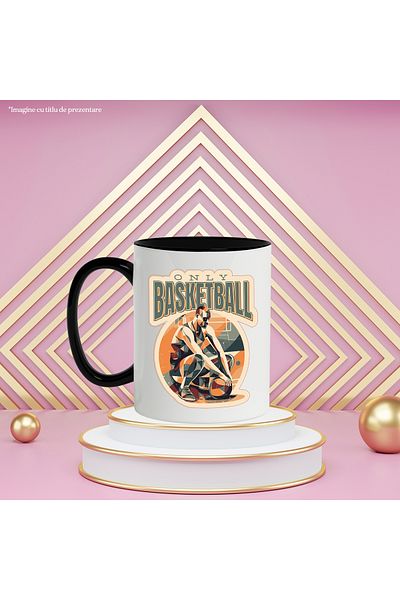 StoryGift Romania Mug With Message In English Only Basketball, Ball, Player, Sport, Multicolor 330 , With