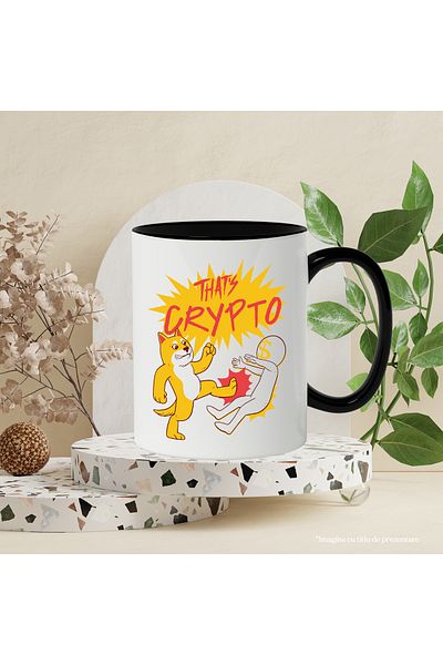 StoryGift Romania Mug With English Message That's Crypto, Dodge, Dollars, Hundred, Multicolor 330 ml, C, Cu