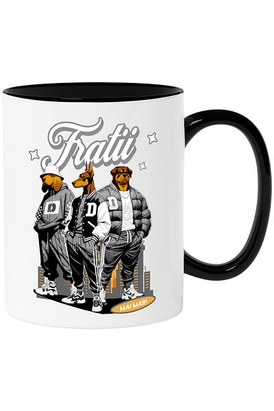 StoryGift Romania Mug three older brothers family love men, 330ml, Ceramic with Black Handle, With M,STG