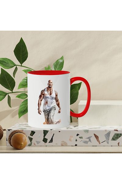 StoryGift Romania Mug With Dwayne The Rock Johnson, Actor, Celebrity, Multicolor 330 ml, Ceramic, With ,STG.