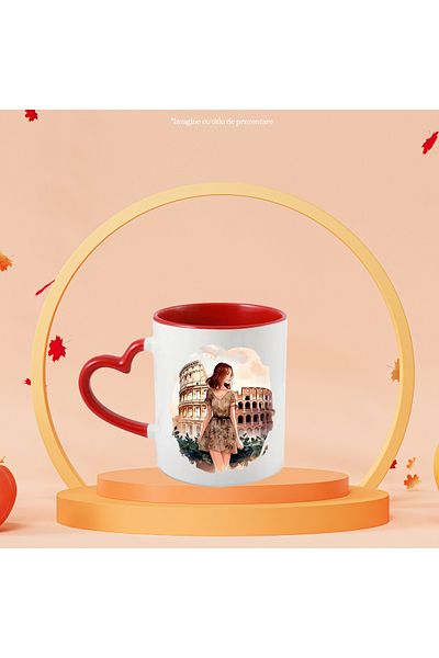 StoryGift Romania Mug with a face in front of the Colosseum in Rome, travel, illustration, photographer, With ,STG