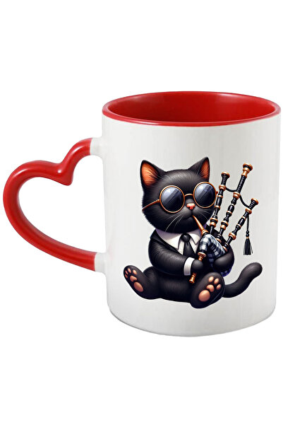 StoryGift Romania Cana cu o pisica neagra care canta la cimpoi, ilustratie, i...