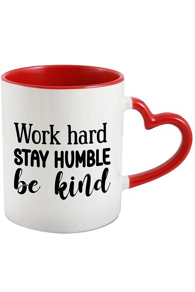 StoryGift Romania Mug with the text in English "Work hard, stay humble, be kind" - work hard, With,STG
