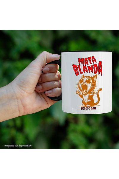 StoryGift Romania Mug Angry Cat funny text SOFT MAT BAD SCRATCH, 330ml, Ceramic with Handle, With ,STG